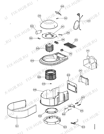 Взрыв-схема вытяжки Alno AEF3460N - Схема узла Functional parts